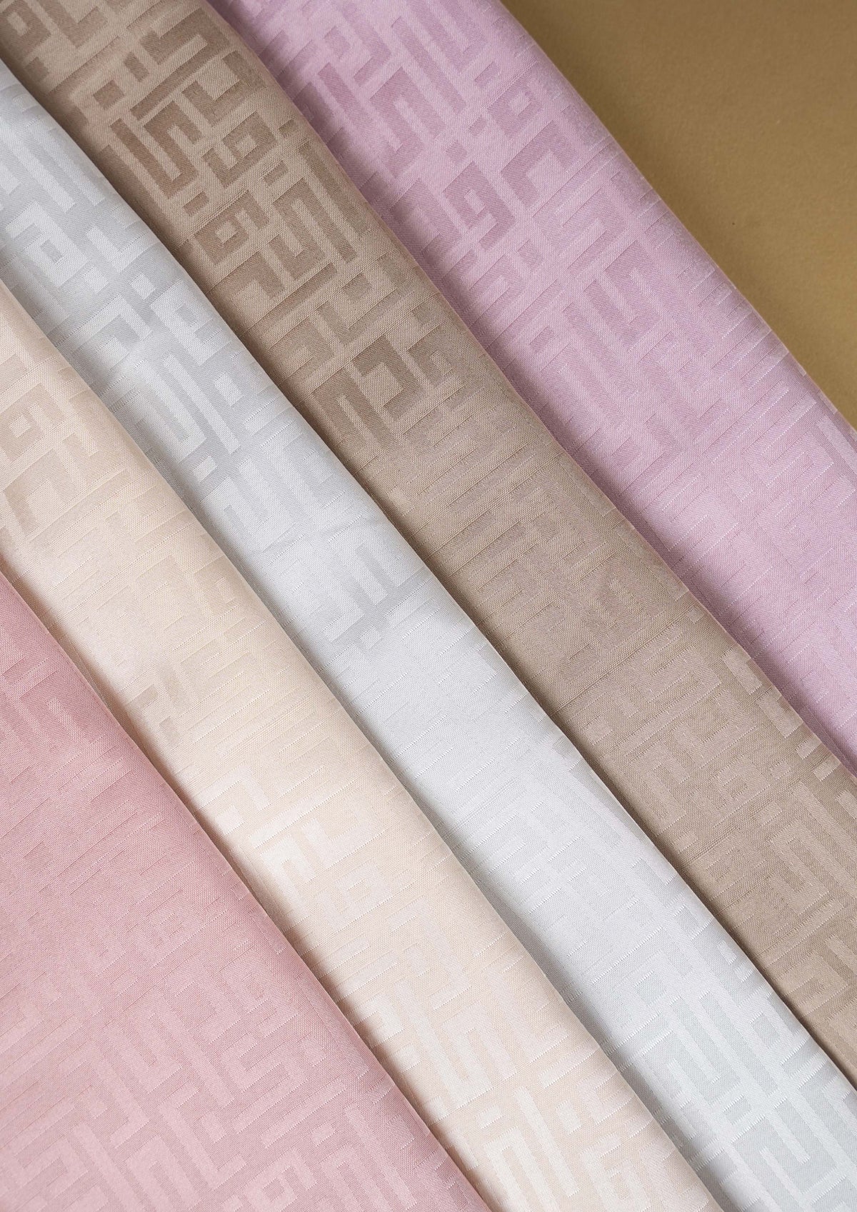 Monogram Khaki - Women Prayer Set - Plain Jacquard Satin