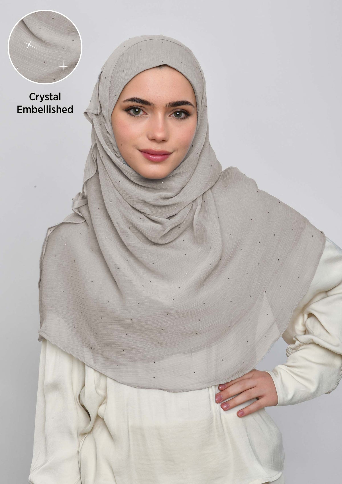 White Sand Crystals - Crinkled Chiffon