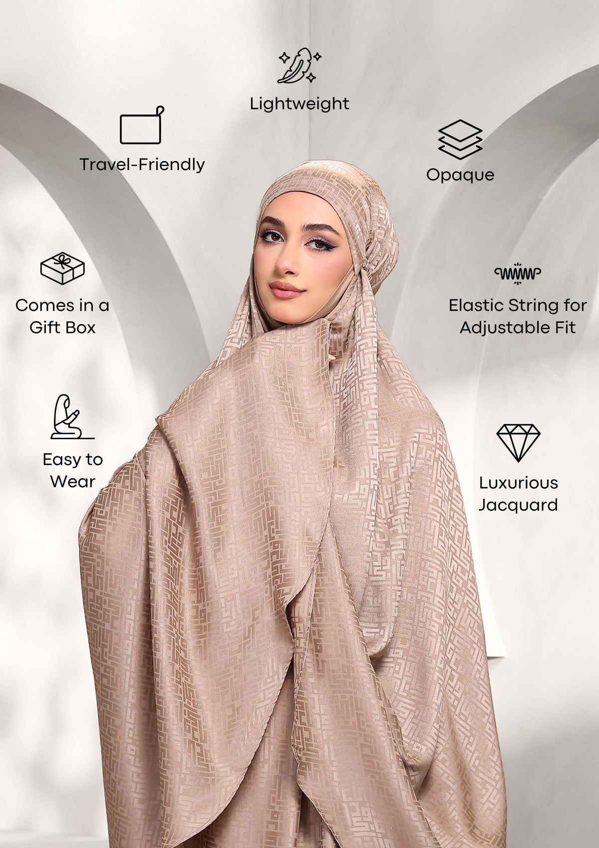 Premium Prayer Set - Monogram Taupe