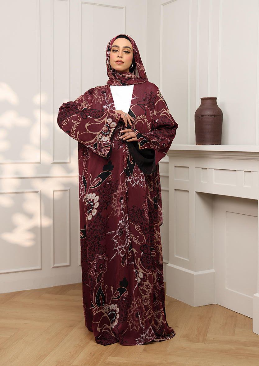 Tie Front Abaya & Shawl Set - Integrity