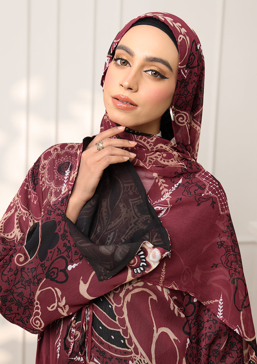 Tie Front Abaya & Shawl Set - Integrity