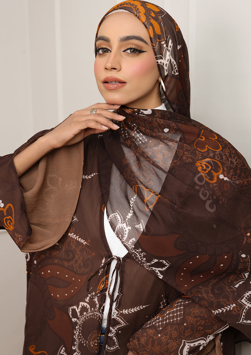Tie Front Abaya & Shawl Set -  Sincerity