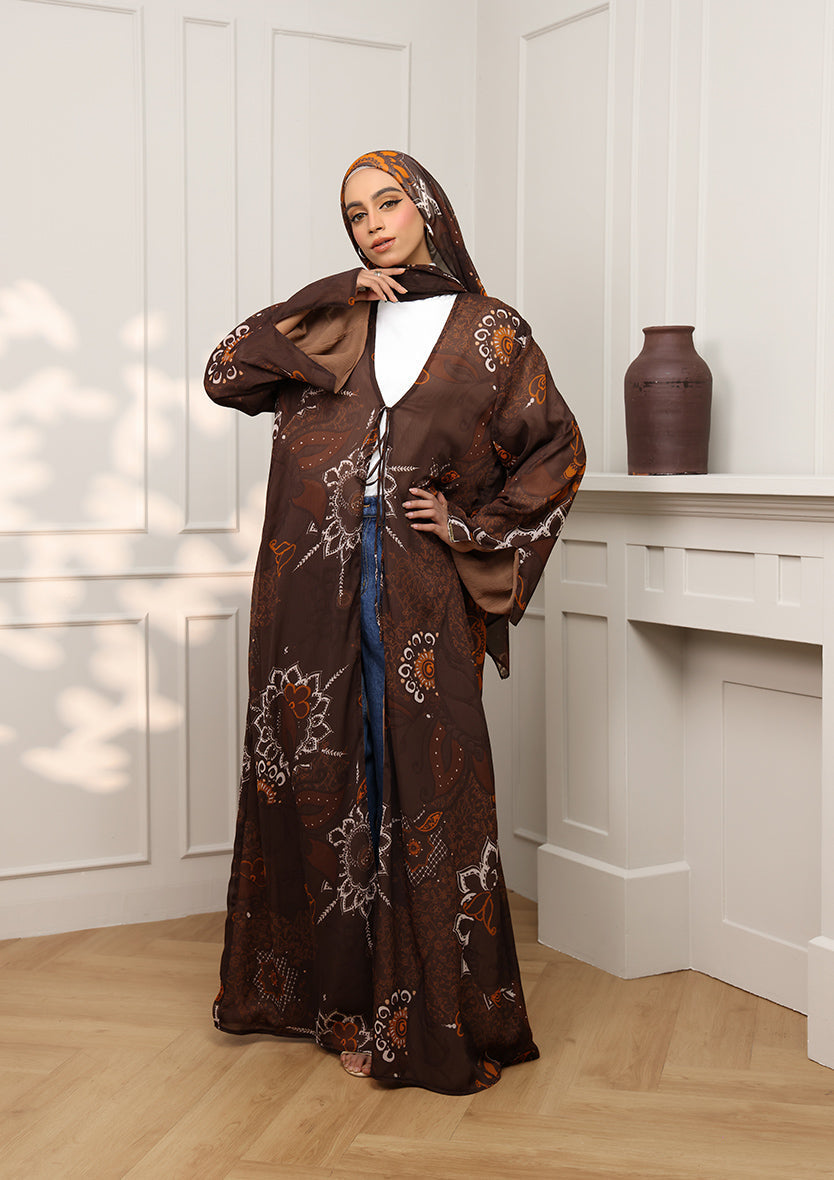 Tie Front Abaya & Shawl Set -  Sincerity