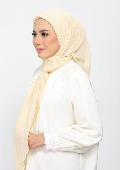 Vanilla Cream - Plain Crinkled Chiffon